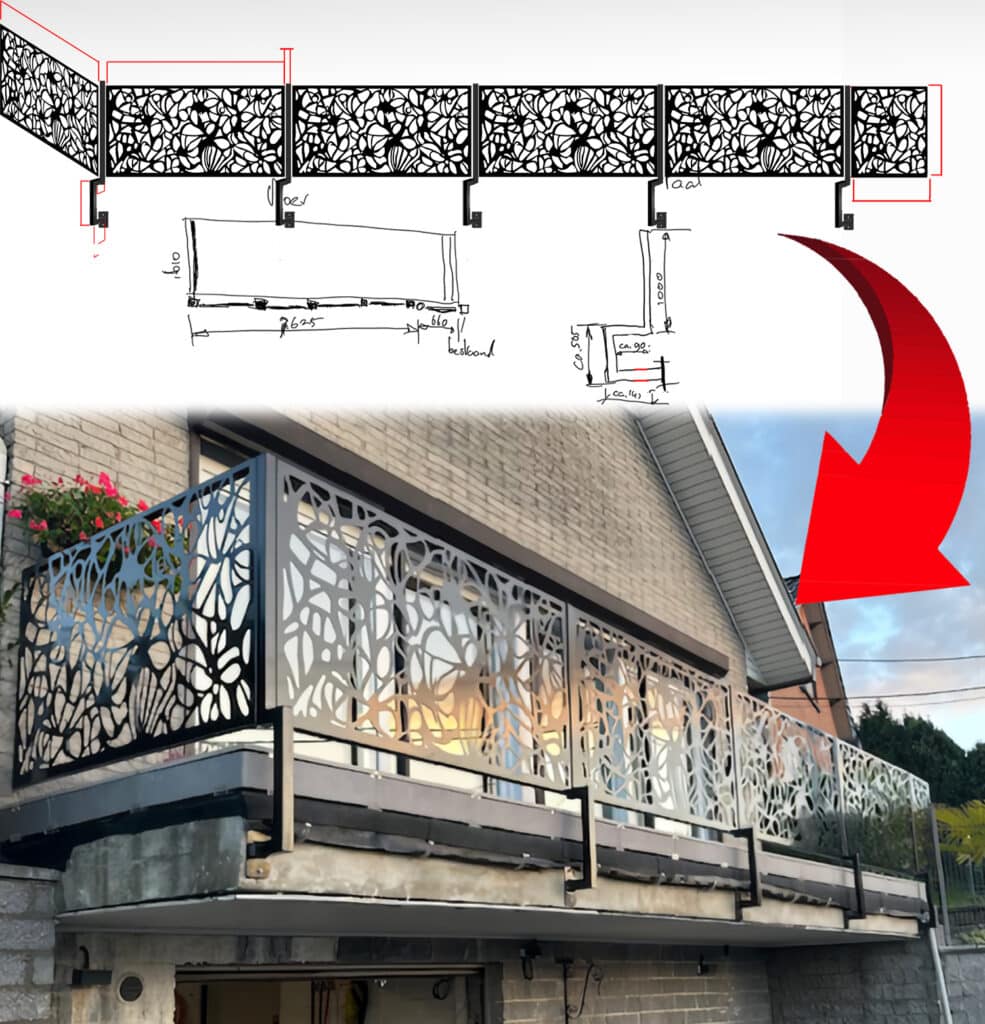 Indywidualne projektowanie wzorów CNC na wymiar, profesjonalne wizualizacje graficzne 3D bram, balustrad i nowoczesnych ogrodzeń, unikalne panele dekoracyjne CORTEN projektowane pod wymiar klienta, fotorealistyczne projekty architektury ogrodowej i luksusowych posesji, Custom CNC Fence Design, Architectural Visualizations, Maßgeschneidertes Design Zaun, 3D Visualisierung Tore.