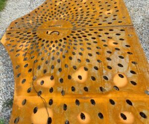 Nowoczesna brama z motywem liści, stal Corten, ogrodzenie CNC do ogrodu i domu, Metal Gate, Gartenzaun